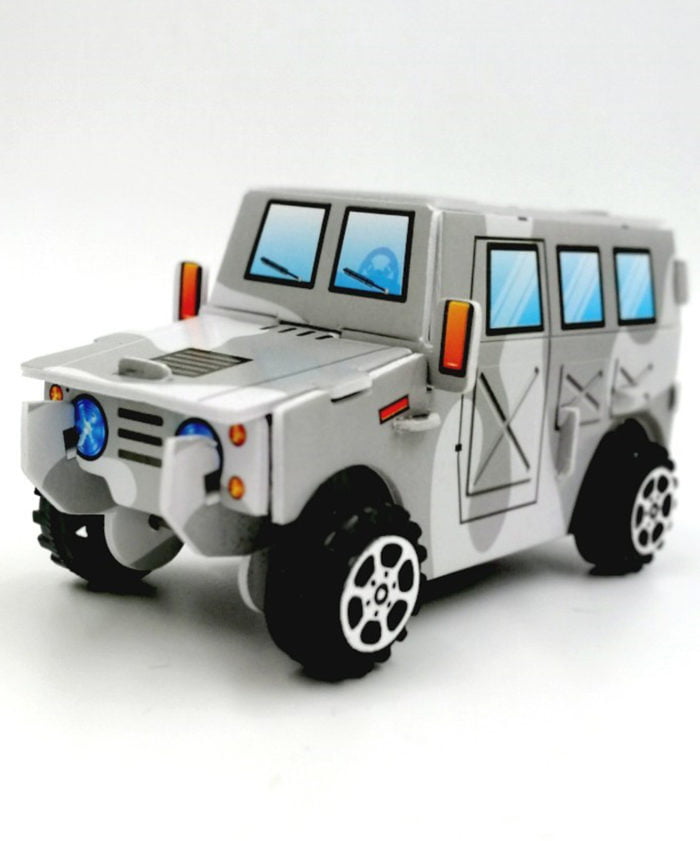 3d DIY Grey Camouflage pull back Gypsy Toy for kids