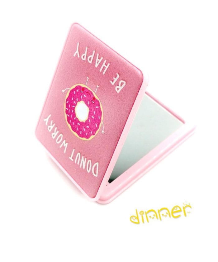 Donuts Design Pink color Compact Mirror