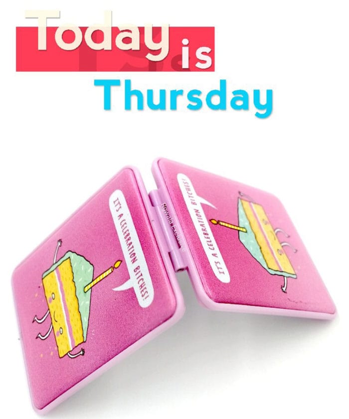 Cake Design Pink color Rectangle Mirror | Dual Power Mirror