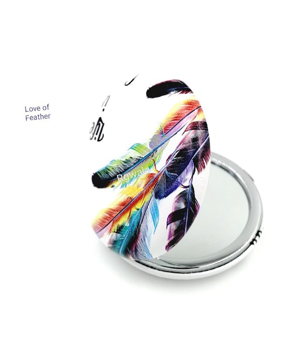 Life is colorful Multicolor leaf Compact mirror with Power side