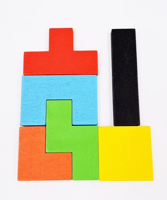 Wooden Tetris Puzzle for Kids|Blister card packing