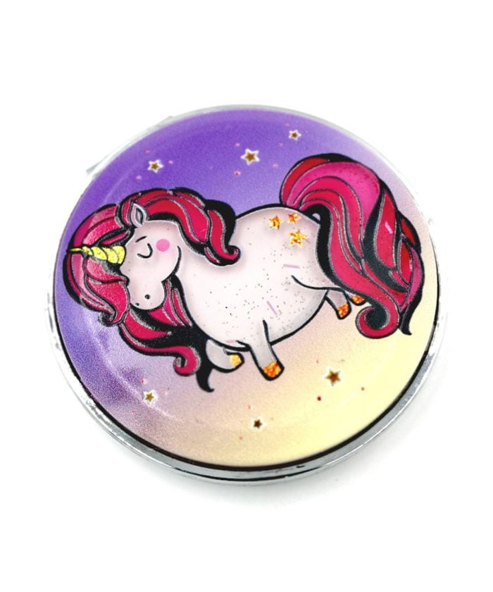 The Fat Unicorn Glittered Finish Shimmered Liquid Compact Mirror