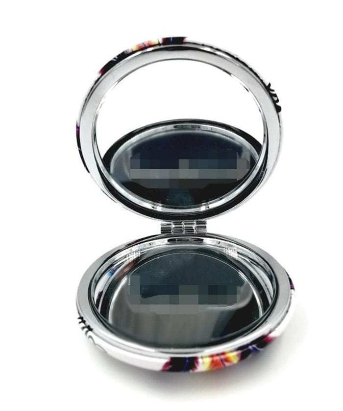 Big Colored Leaf on White Compact Mirror | Dual Power Mirror