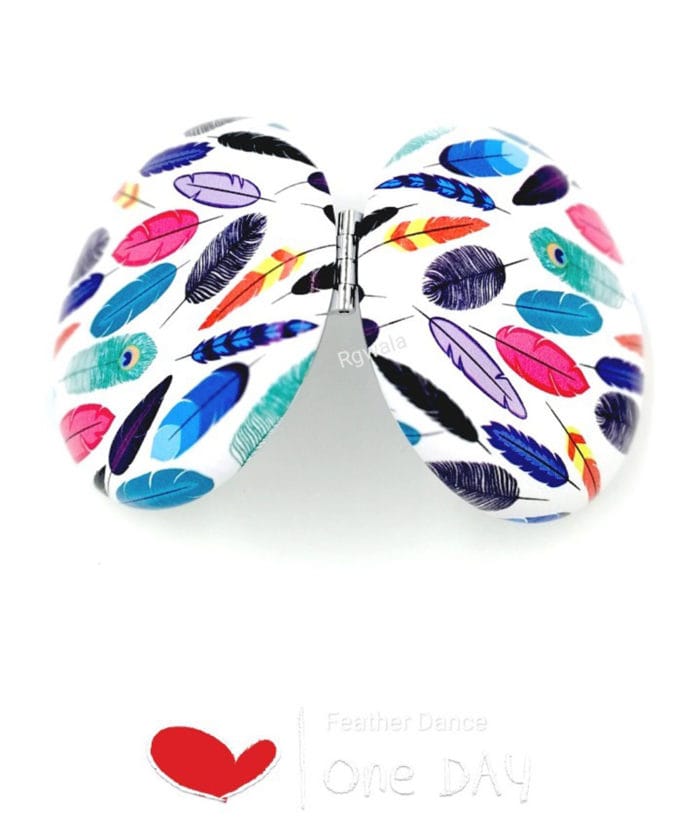 Multi color Leaves Design Compact Mirror With Power Mirror