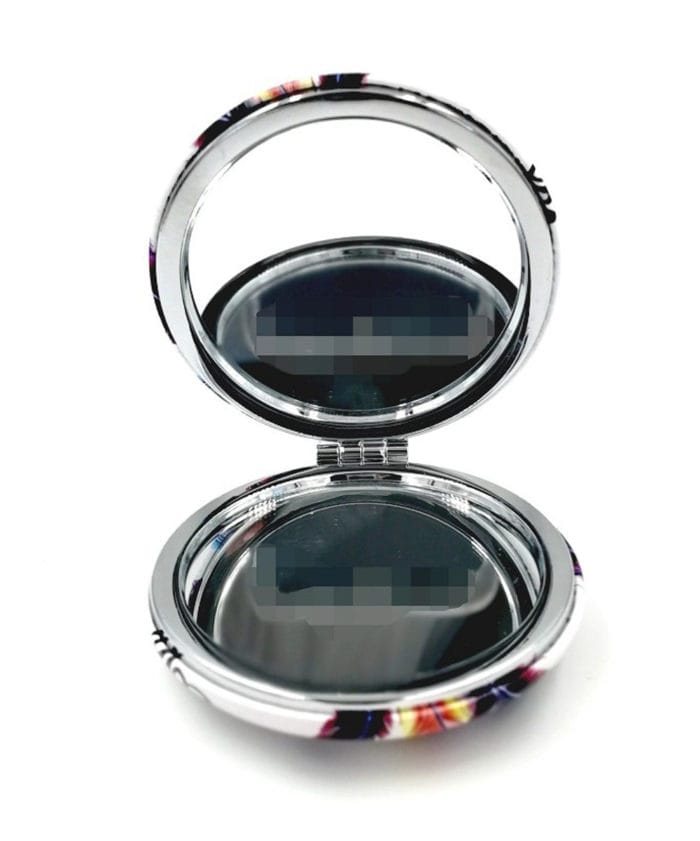 Life is colorful Multicolor leaf Compact mirror with Power side