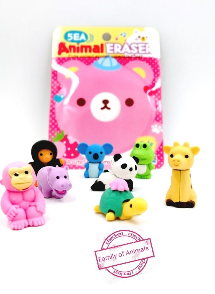 animal shaped erasers birthday return gifts