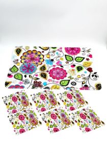 colored flower print table mats for return gifts for adults