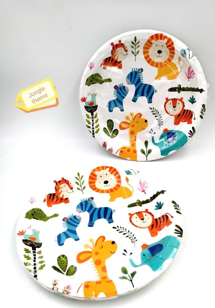 animal theme party paper plates for birthday