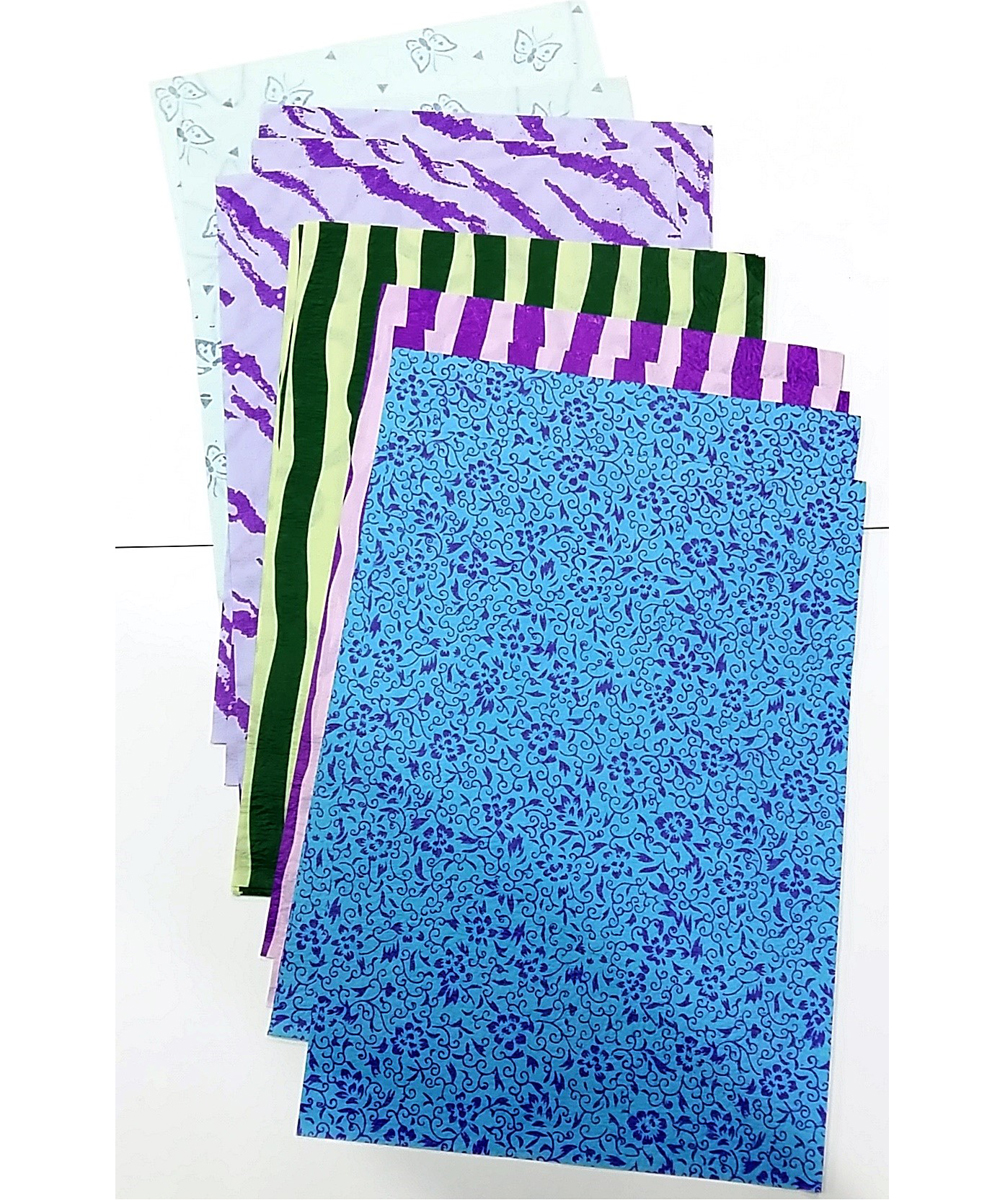 Pack of 20 A4 Size Printed Handmade Paper