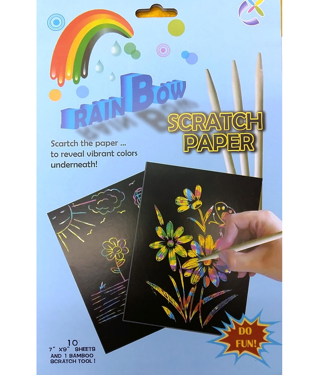 Scratching Magic Paper Sheets With Wooden Pencil