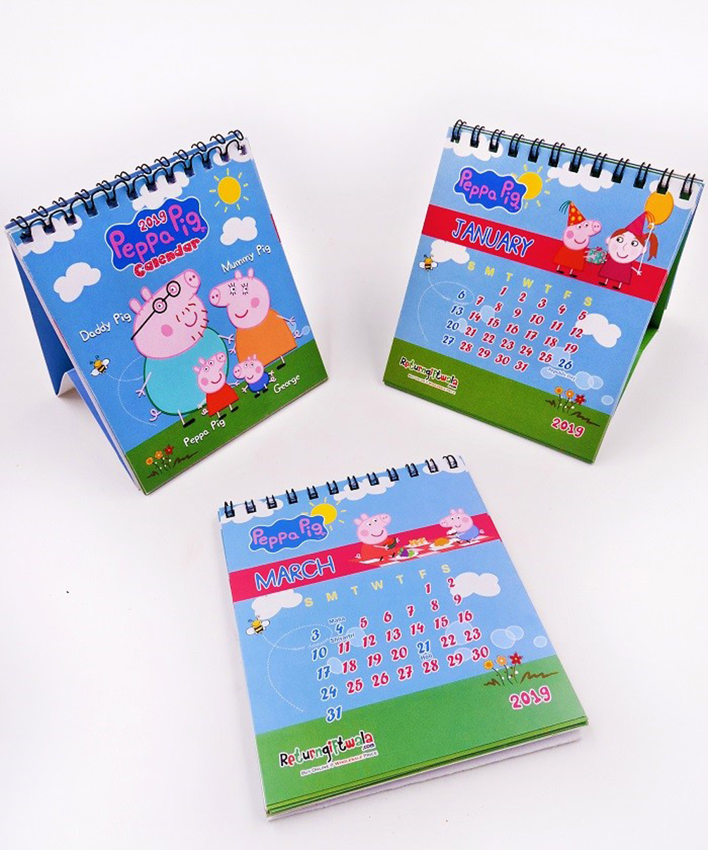 2020 Peppa Pig Theme Cute Customized Desk Calendars Customize With
