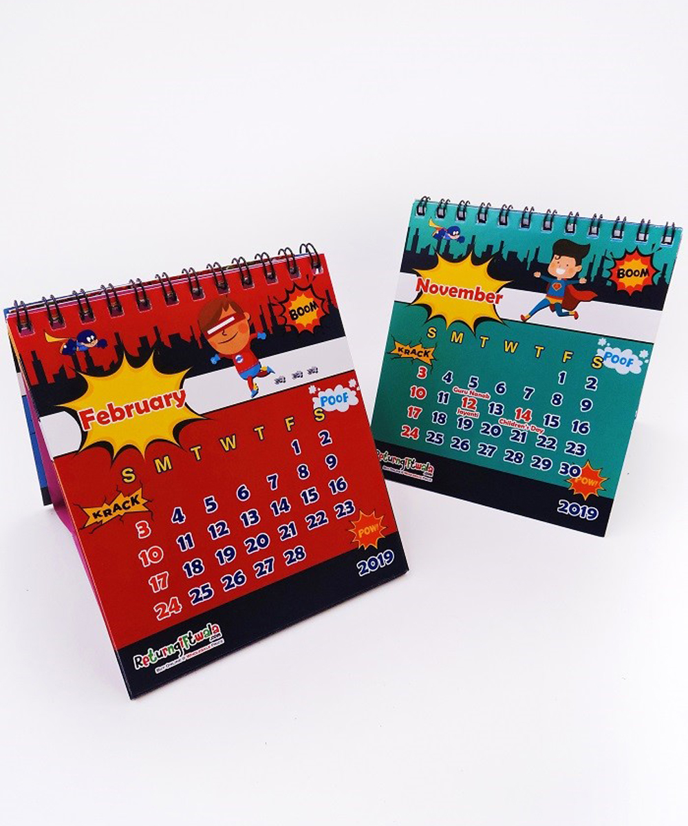 2020 Super Heroes Theme Cute Customized Desk Calendars Customize