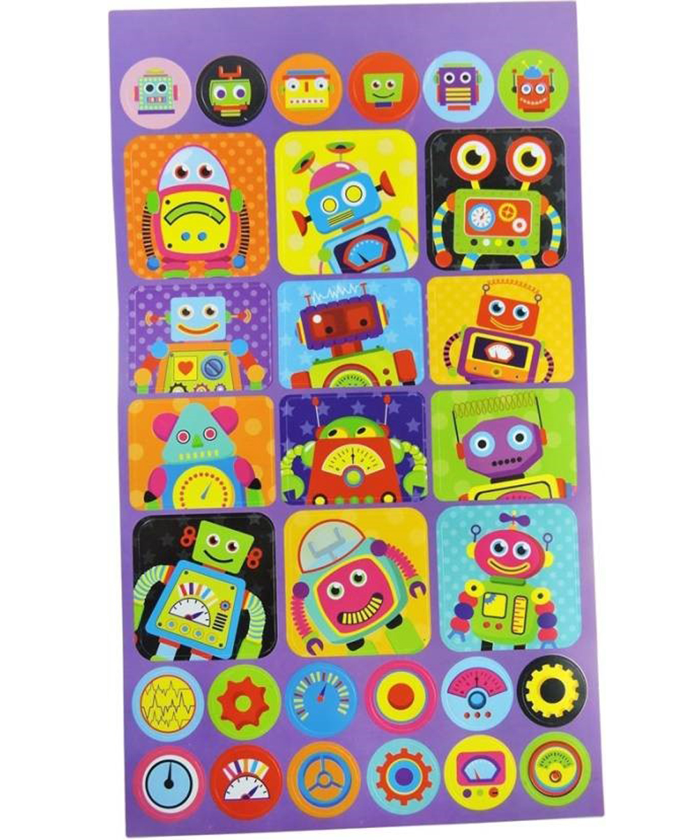 Robot Theme Fancy Stickers Book | 70 pieces