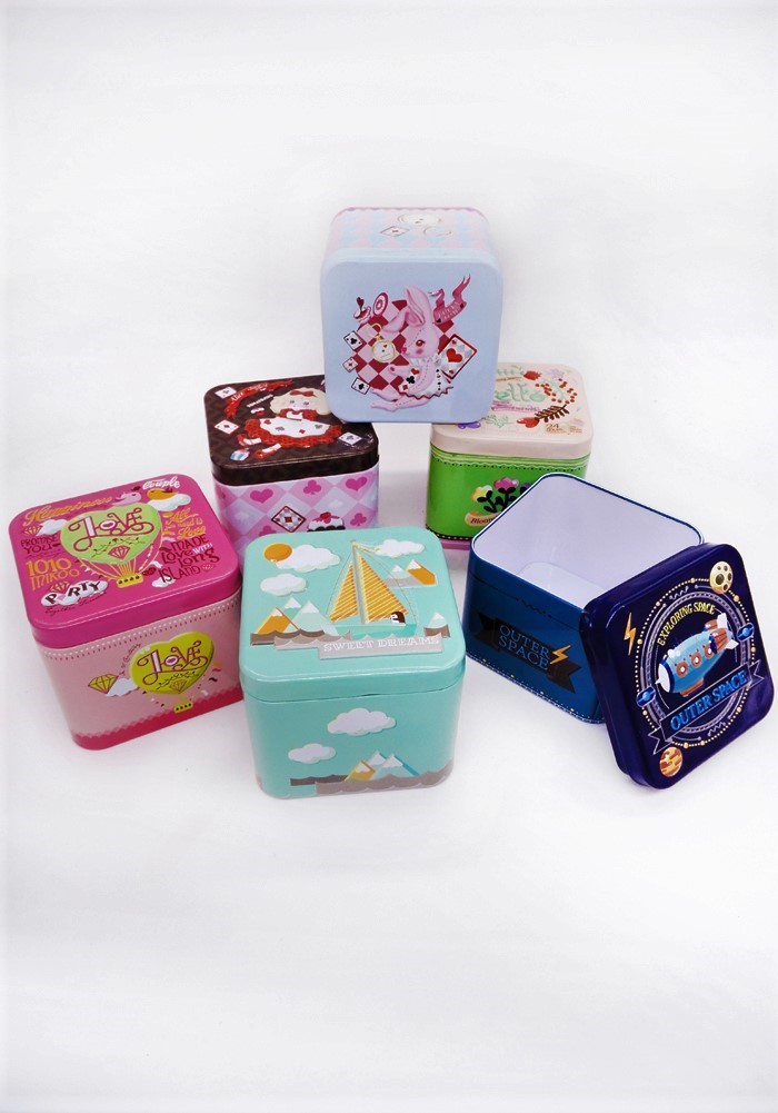 1pc Mini Little House Shop Design Collectables Tin Boxes Christmas Gifts  Seal Storage Box for Jewelry