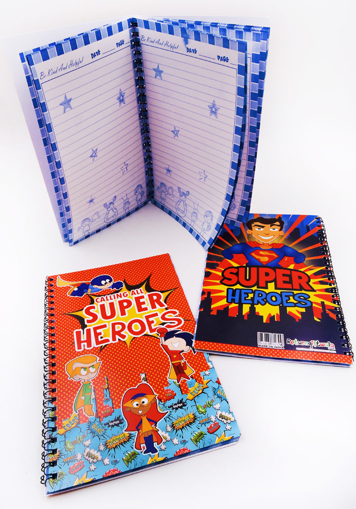super heroes theme diary