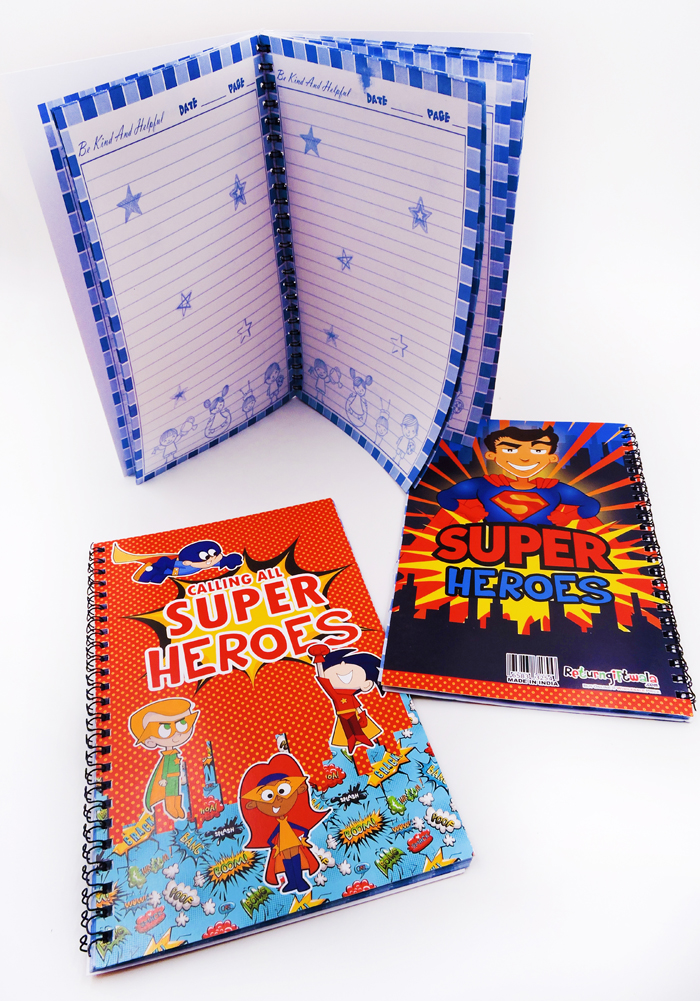 super heroes theme diary