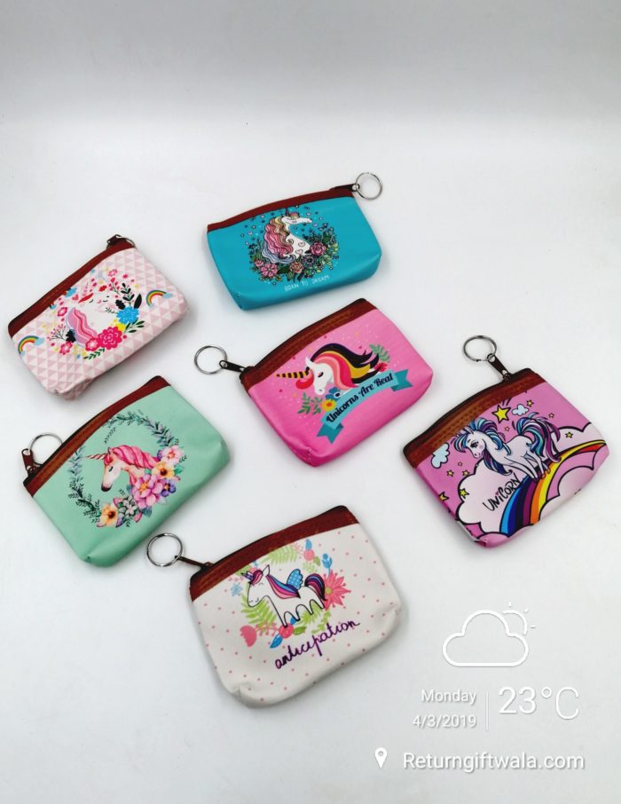 Cute Little Unicorn Theme Coin Wallets with Key Chain| Single Piece 3