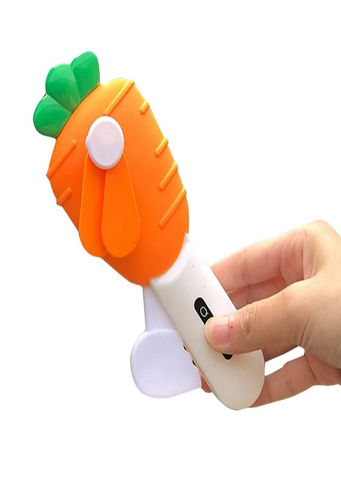 cartoon hand fan online india fruits theme carrot shape