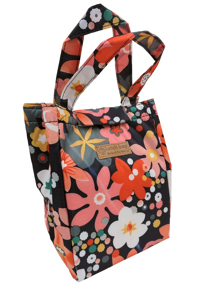 flower print big size lunch bags for women and kids