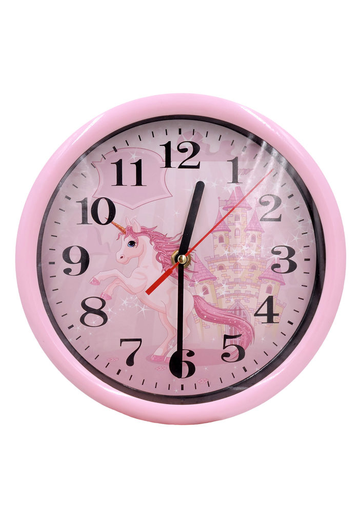Kids wall clock for bedroom unicorn theme