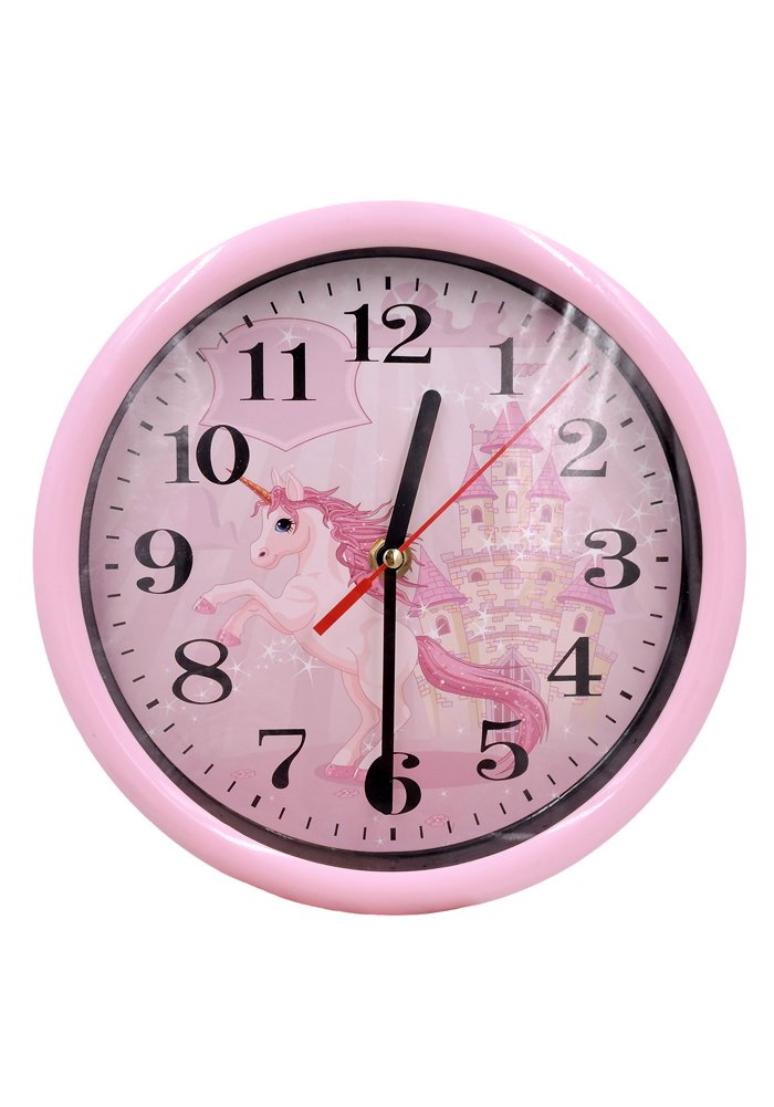 Kids wall clock for bedroom unicorn theme