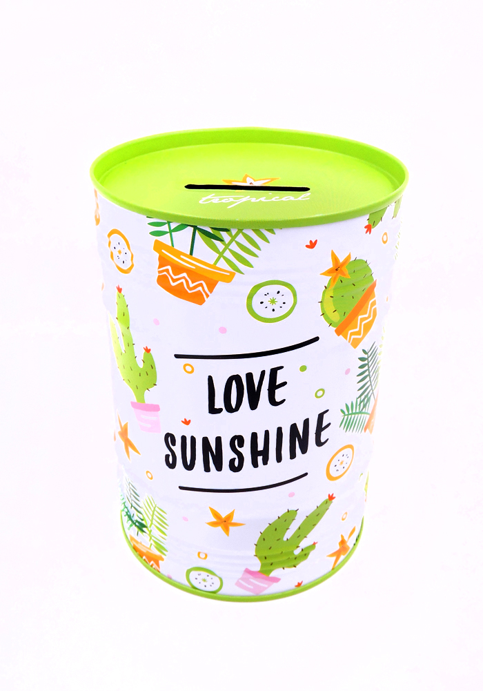 love sunshine metal piggy bank for kids-money bank