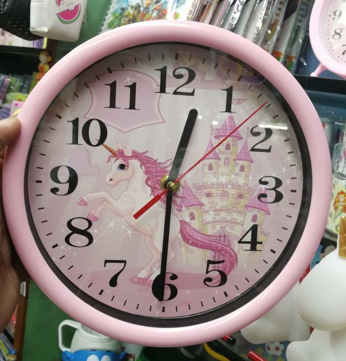 Kids wall clock for bedroom unicorn theme