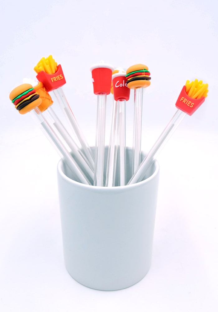 fast food theme gel pens for kids return gifts