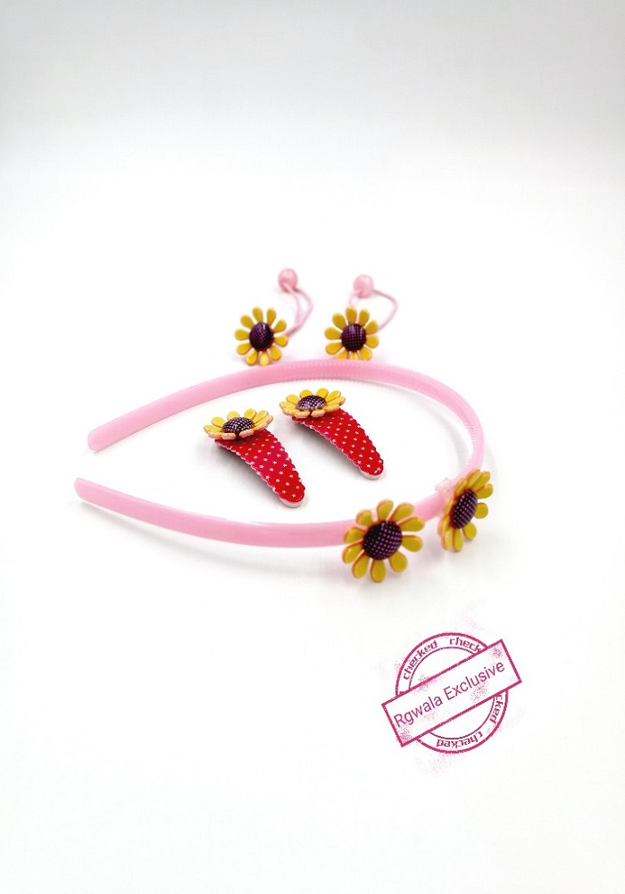 sunflower design hair band and clip for girls fashion accessories online
