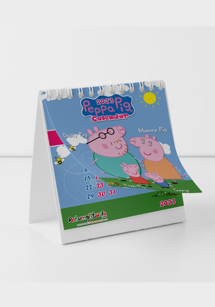 peppa pig calendars paper gifting desktop for birthday return gifts