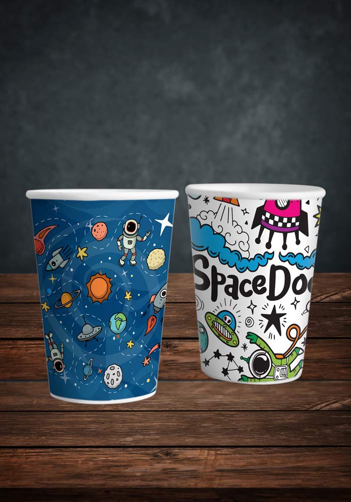 space theme paper cups made in india recycle material 2.