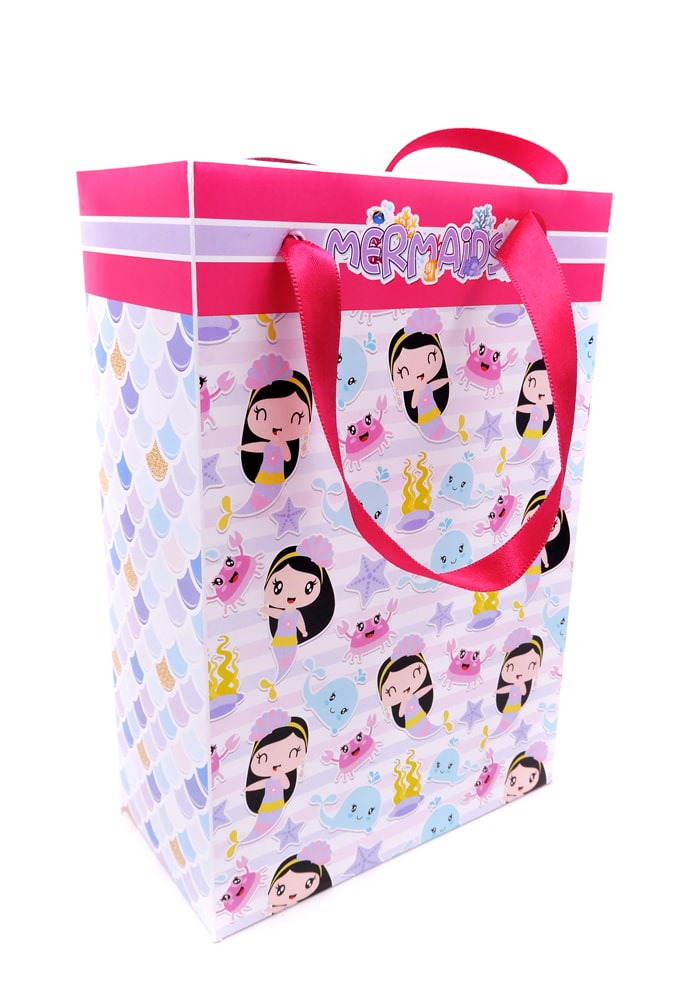mermaid print paper bag for party gift