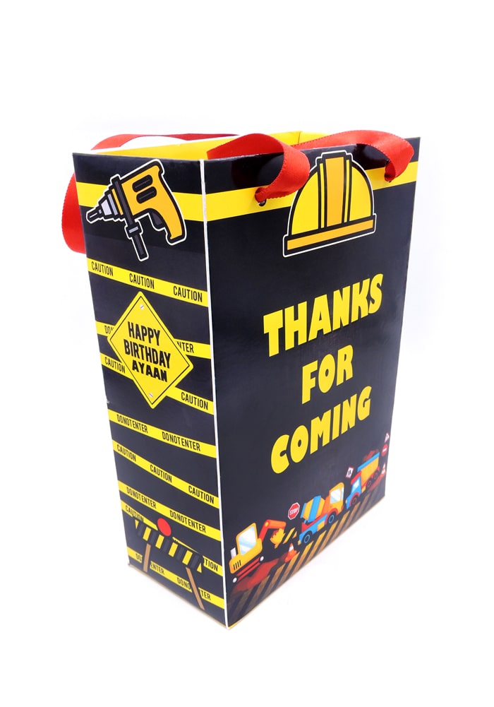 construction theme paper bag design gifting