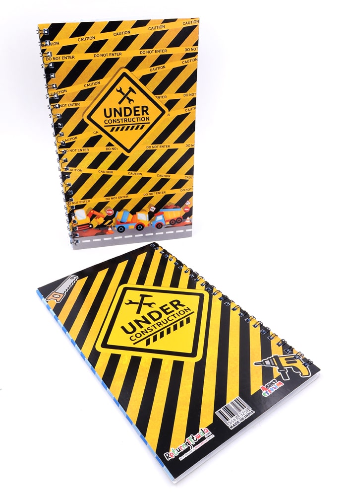 under construction theme party diary for birthday return gifts