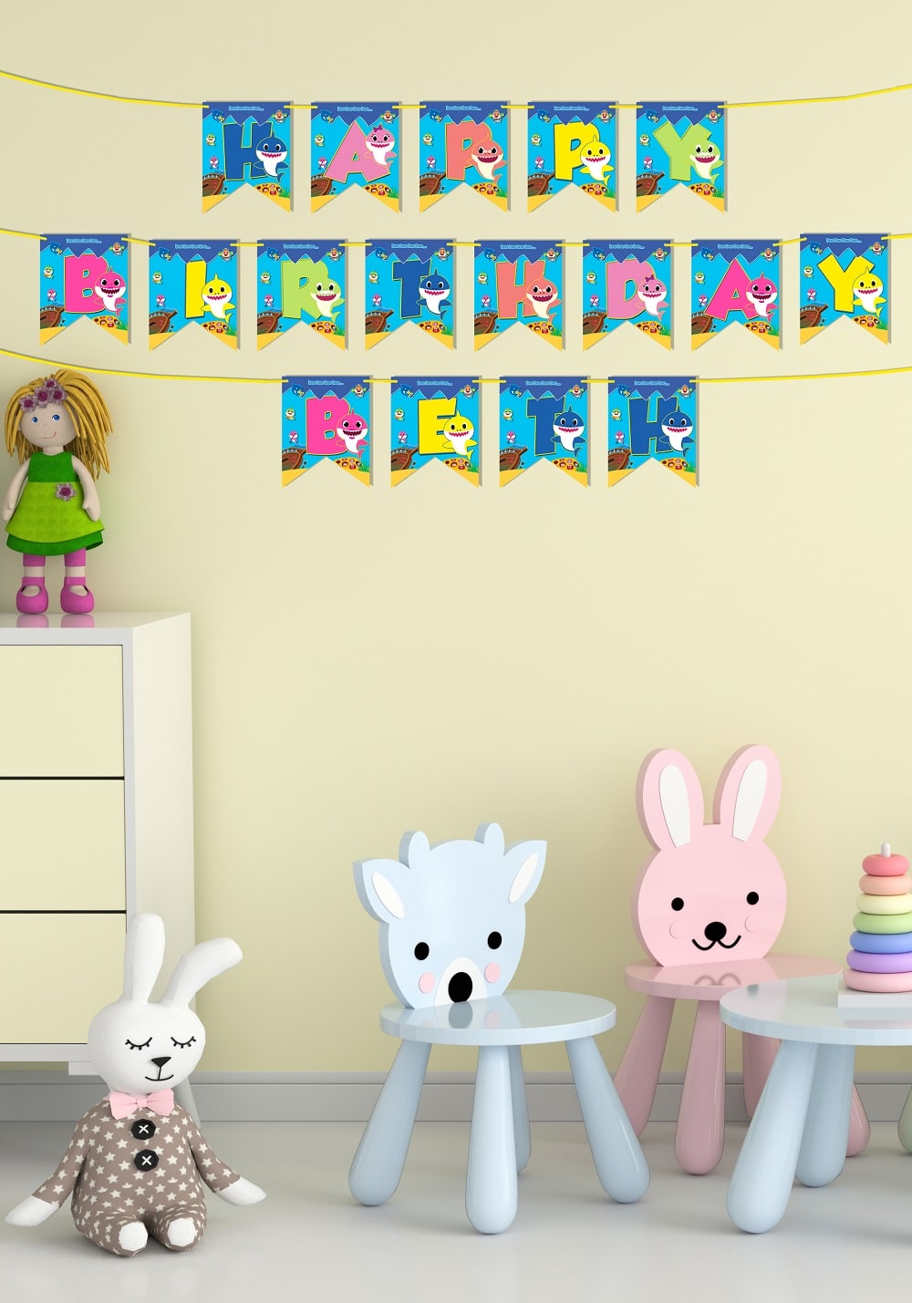 baby shark theme banner for decorating party