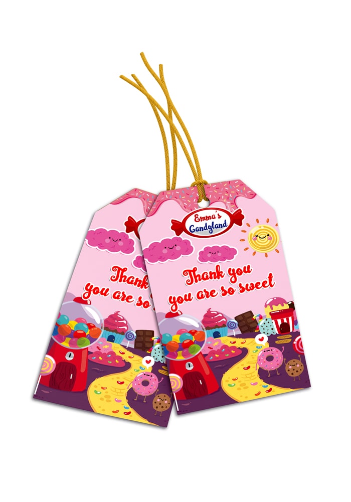 candy land theme thank you cards