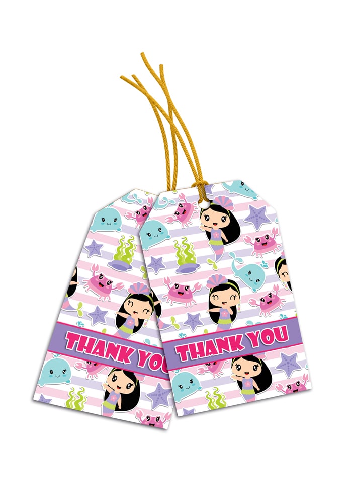 mermaid theme thank you cards
