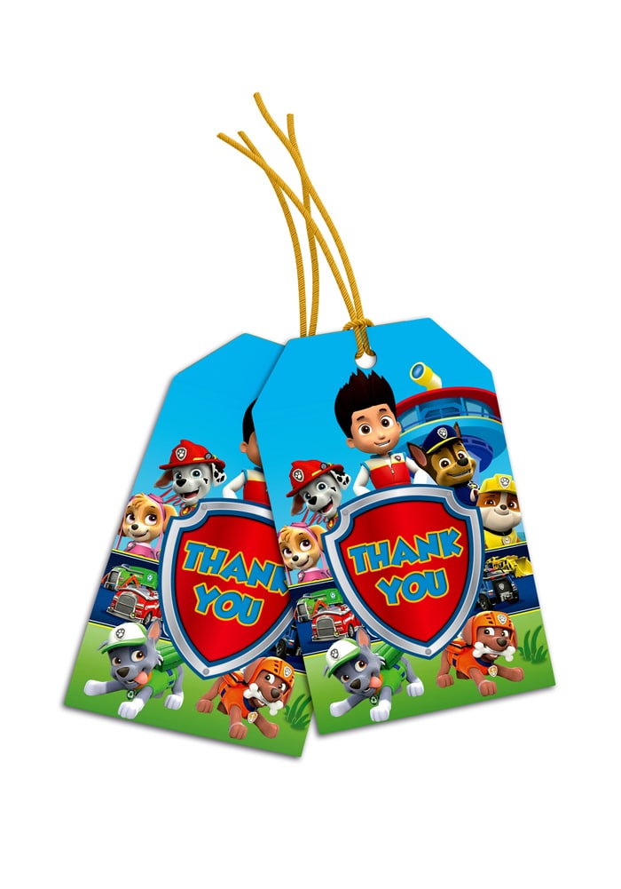 paw petrol theme thank you cards