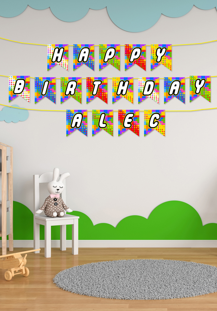 Lego theme birthday banner