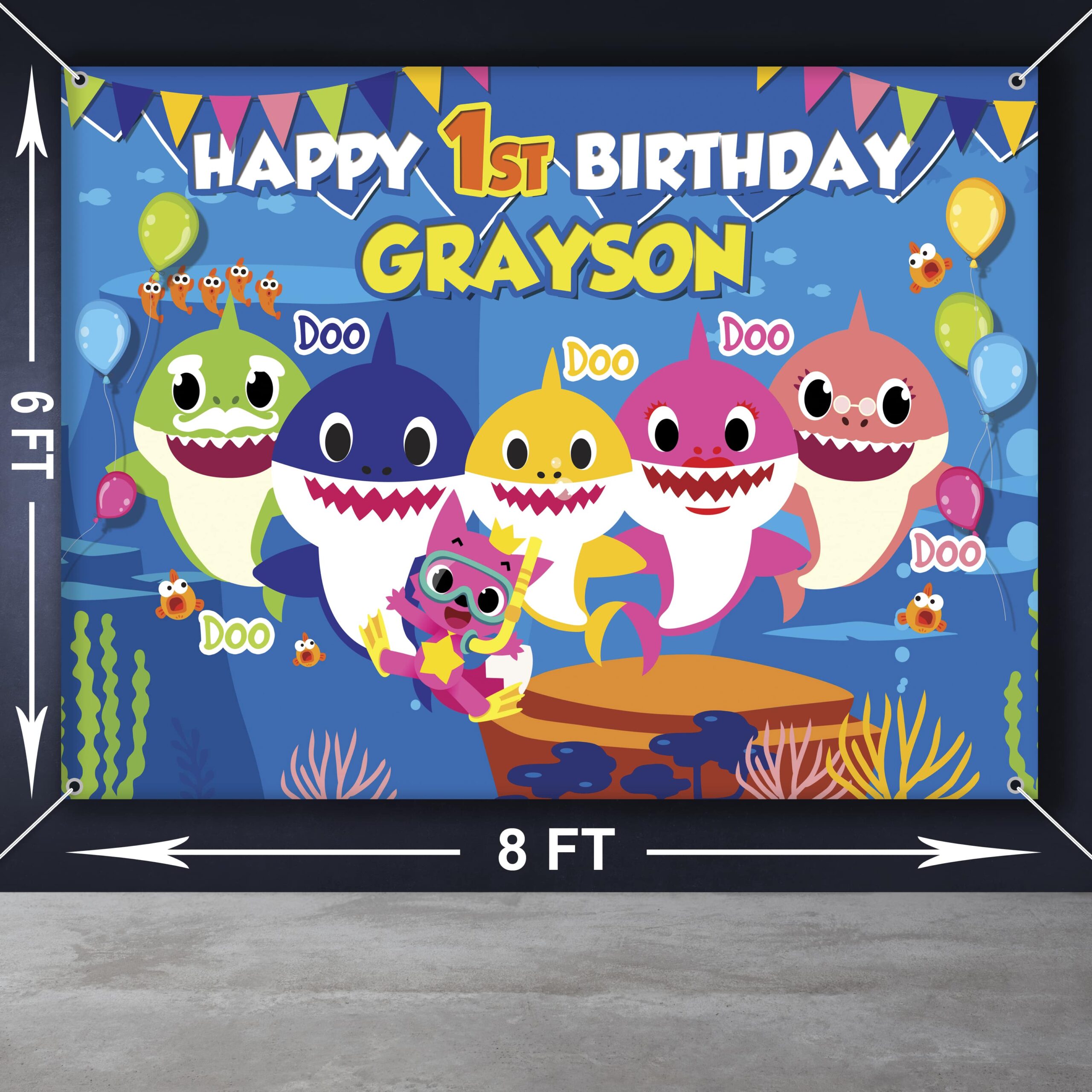 Baby Shark Theme Backdrop For Photo Shoot Birthday Party Baby Shark Theme Backdrop For Photo Shoot Birthday Party