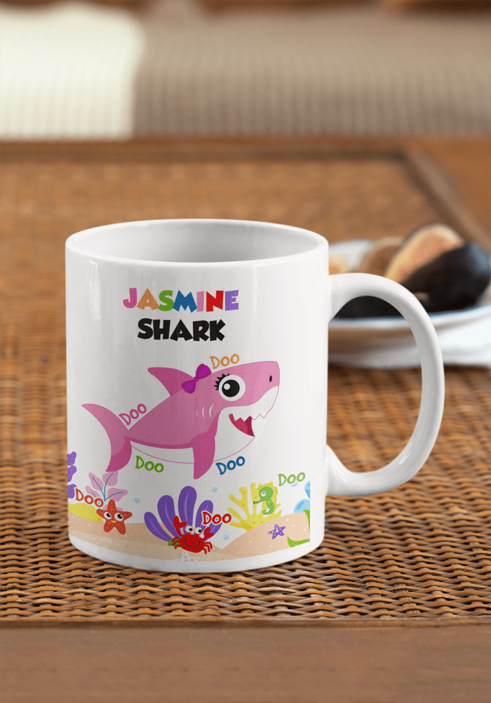baby sister shark theme coffee mug for shark theme birthday