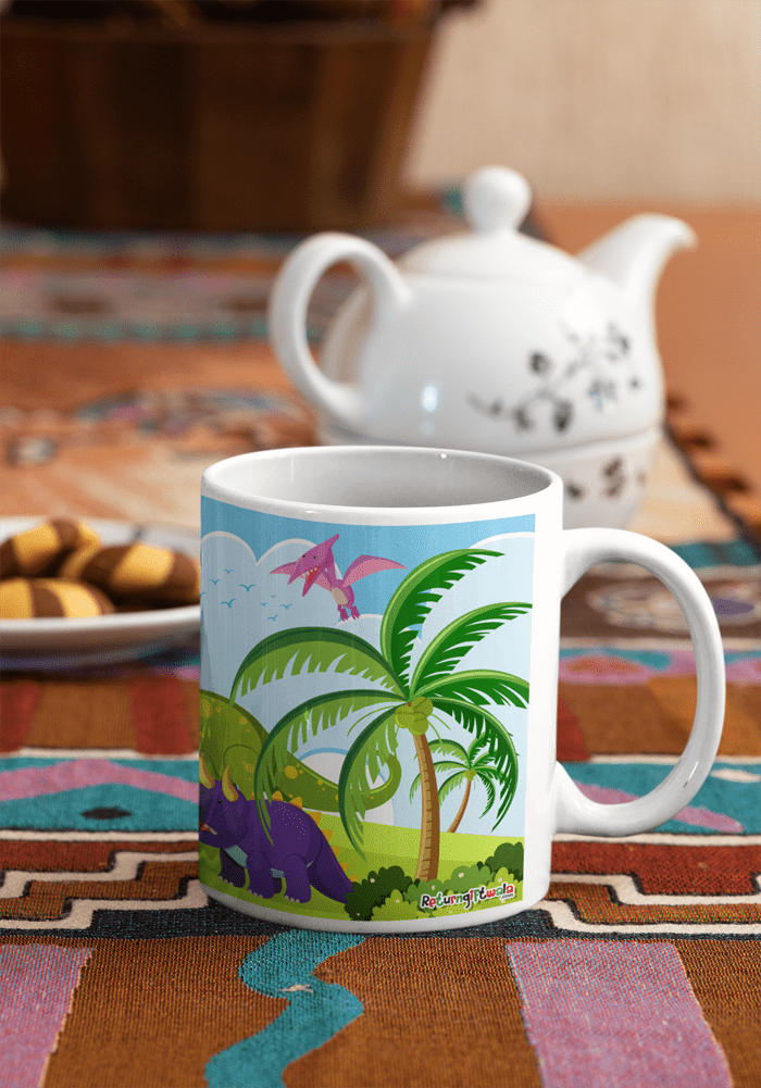 dinosaur print coffee mug
