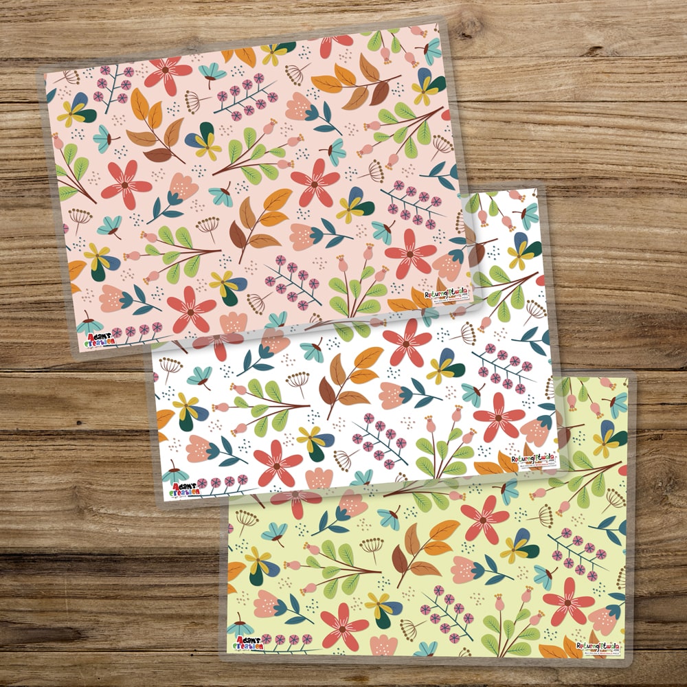 set of 3 flowery mats-min