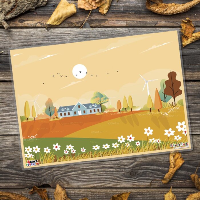 village scenery table mats-min
