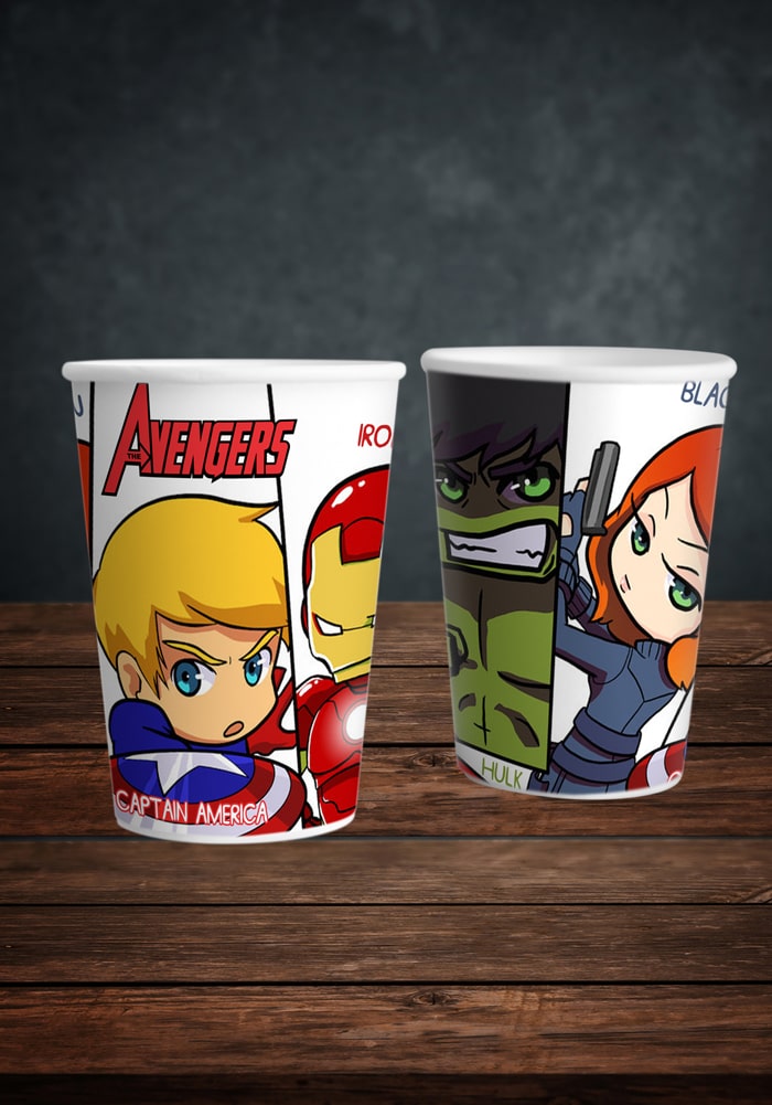 marvel avenger paper cups super heroes theme