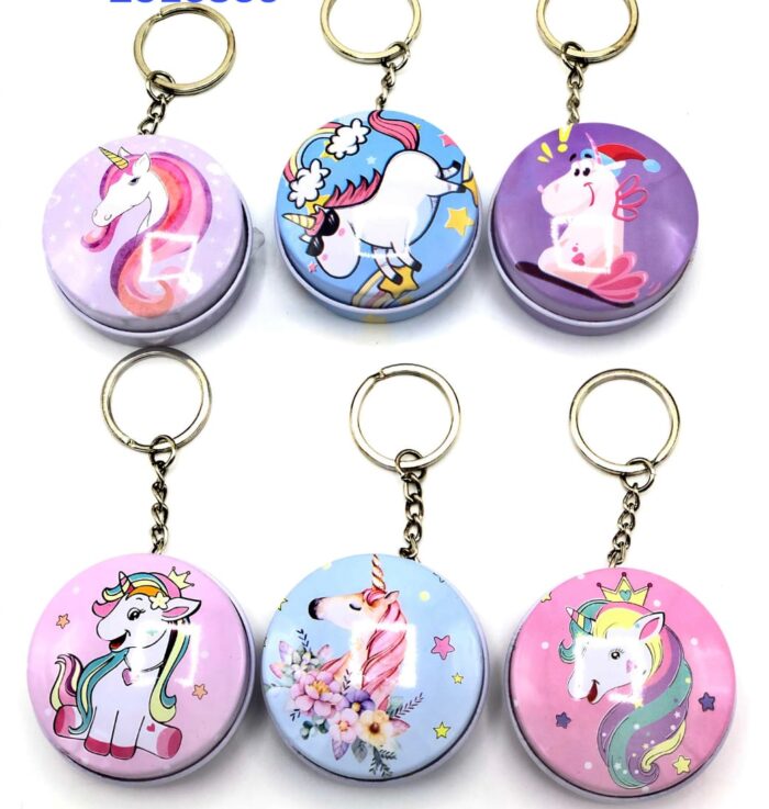 unicorn metal keychain boxes tin