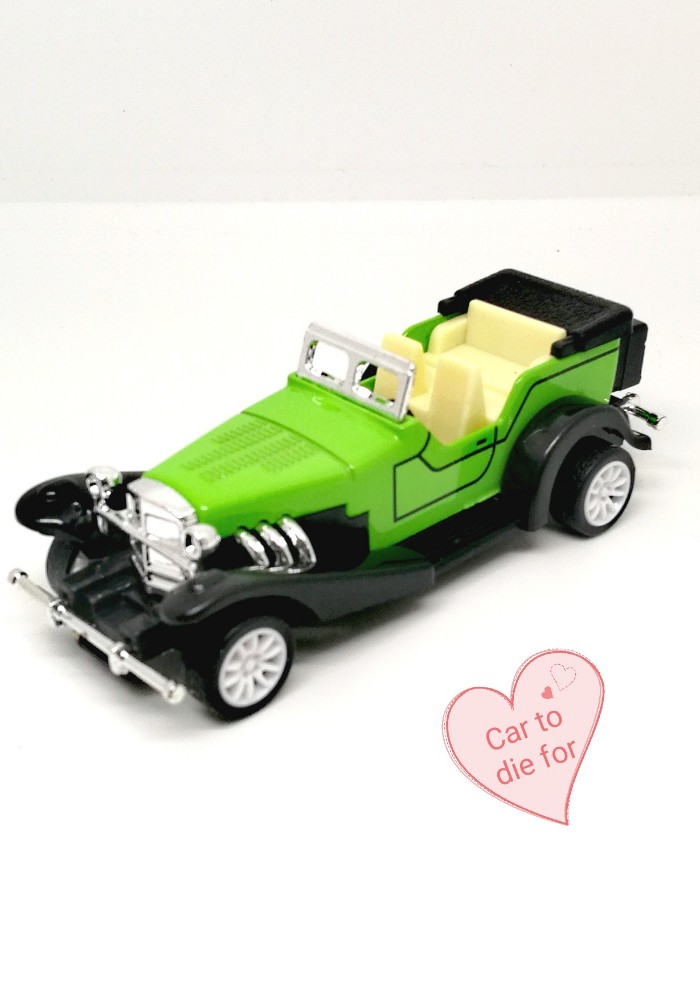 green color vintage car model