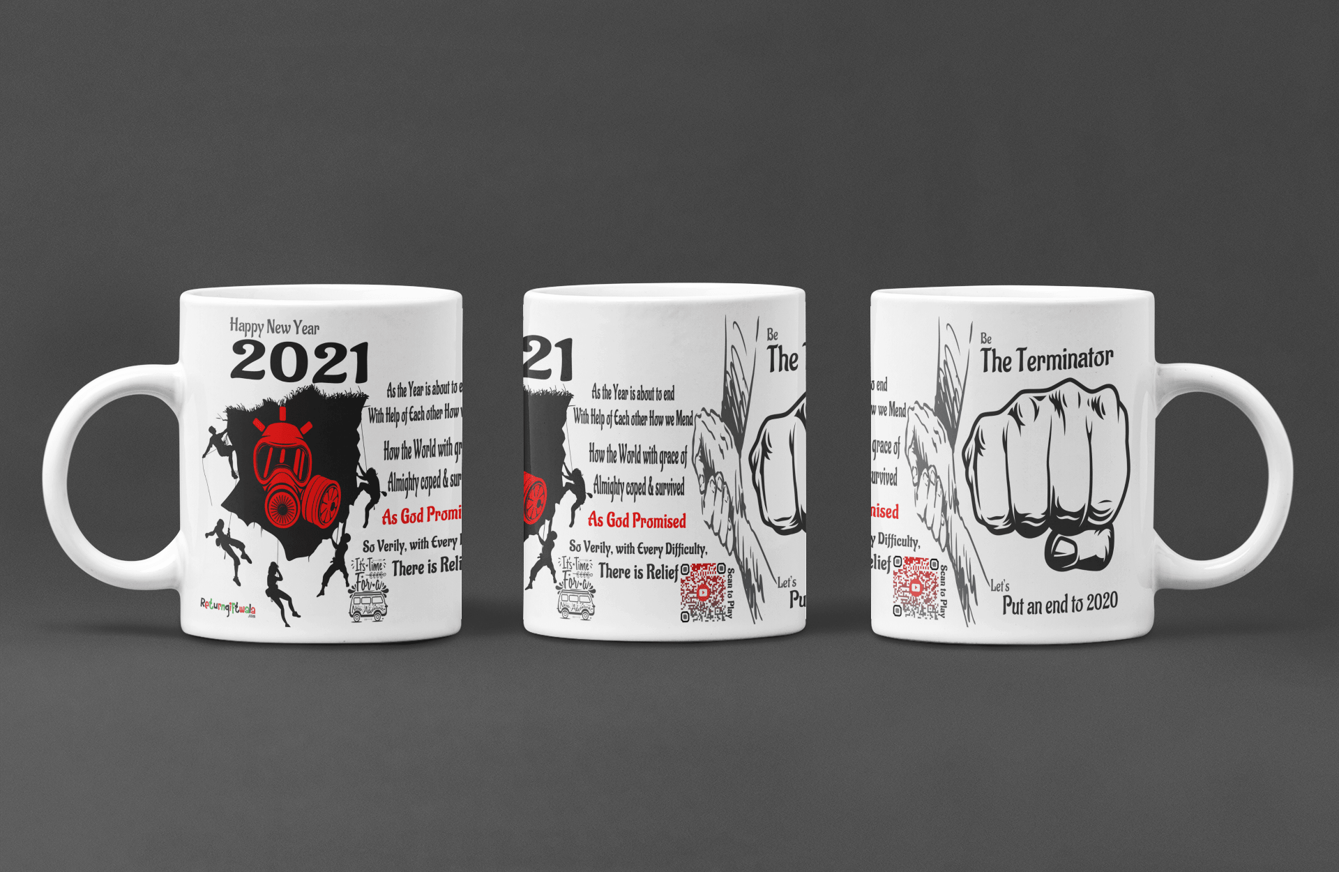 the terminator series coffee mugs designer by the infant poet-one of a kind