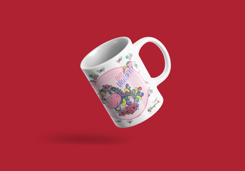 unicorn theme designer coffee mug