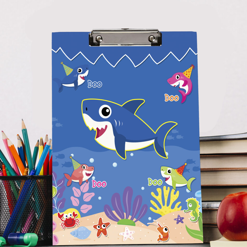 baby shark theem exam boards clip boards